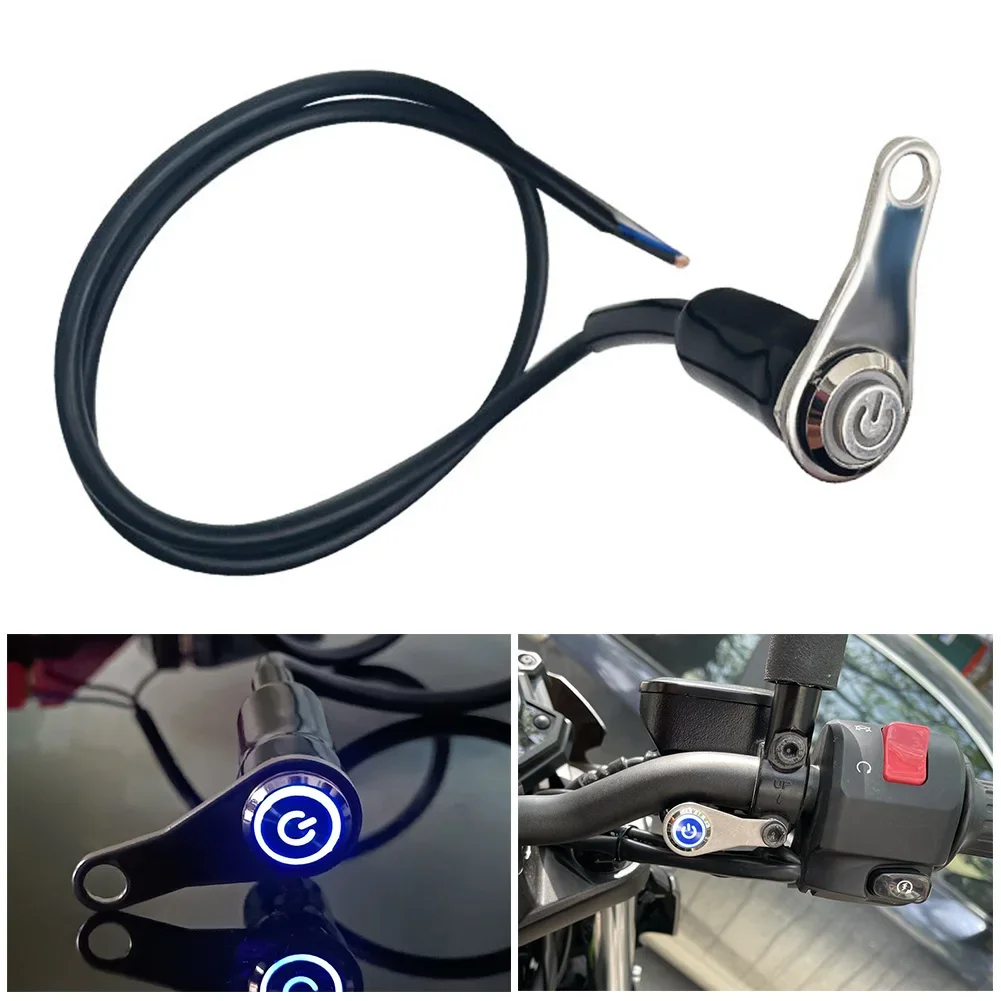 Interruptor liga + desliga para motocicleta, portátil, liga de alumínio, à prova d'água, 12v, lâmpada de neblina, botão de buzina, acessórios para motor de bicicleta