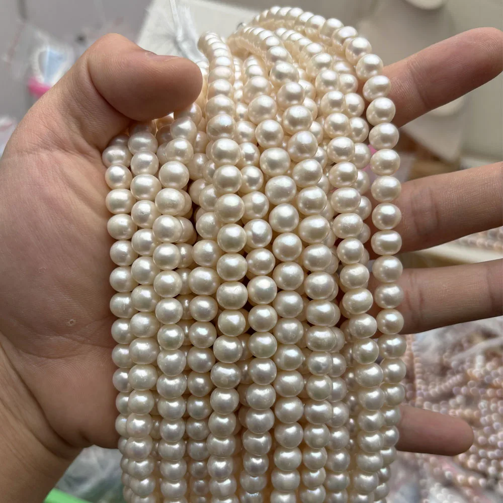 AAA+ 8-9mm Near Round High Quality Natural Freshwater Pearl Loose Beads for Jewelry Making DIY Necklace Bracelet Accessories