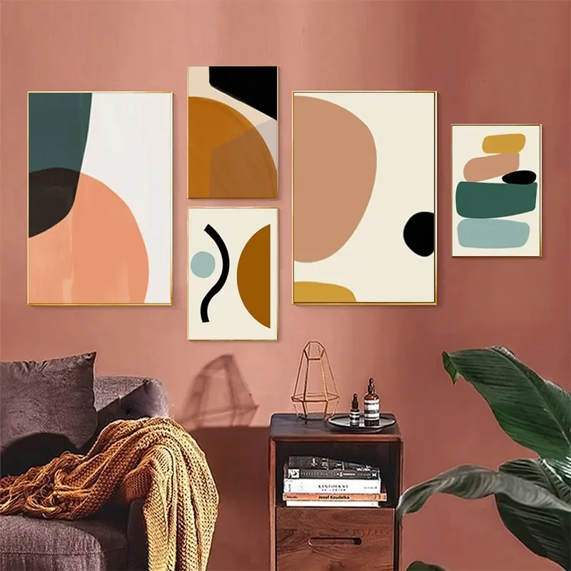 Canvas Painting Scandinavia Styles Wall Art Picture Abstract Geometric Graphic Posters Prints for Living Room Home Decor Unfr