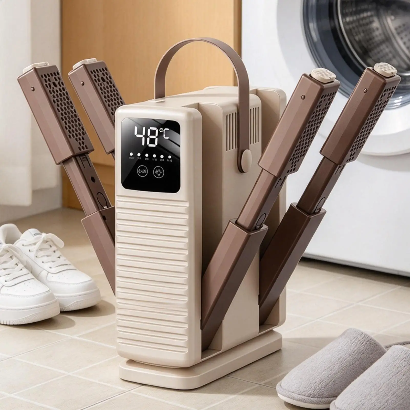 Portable Boot Dryer 150W Foldable Timer Digital Intelligent Heater Rack Boot Glove Warmer Stand Holder For Home Apartment Hotel