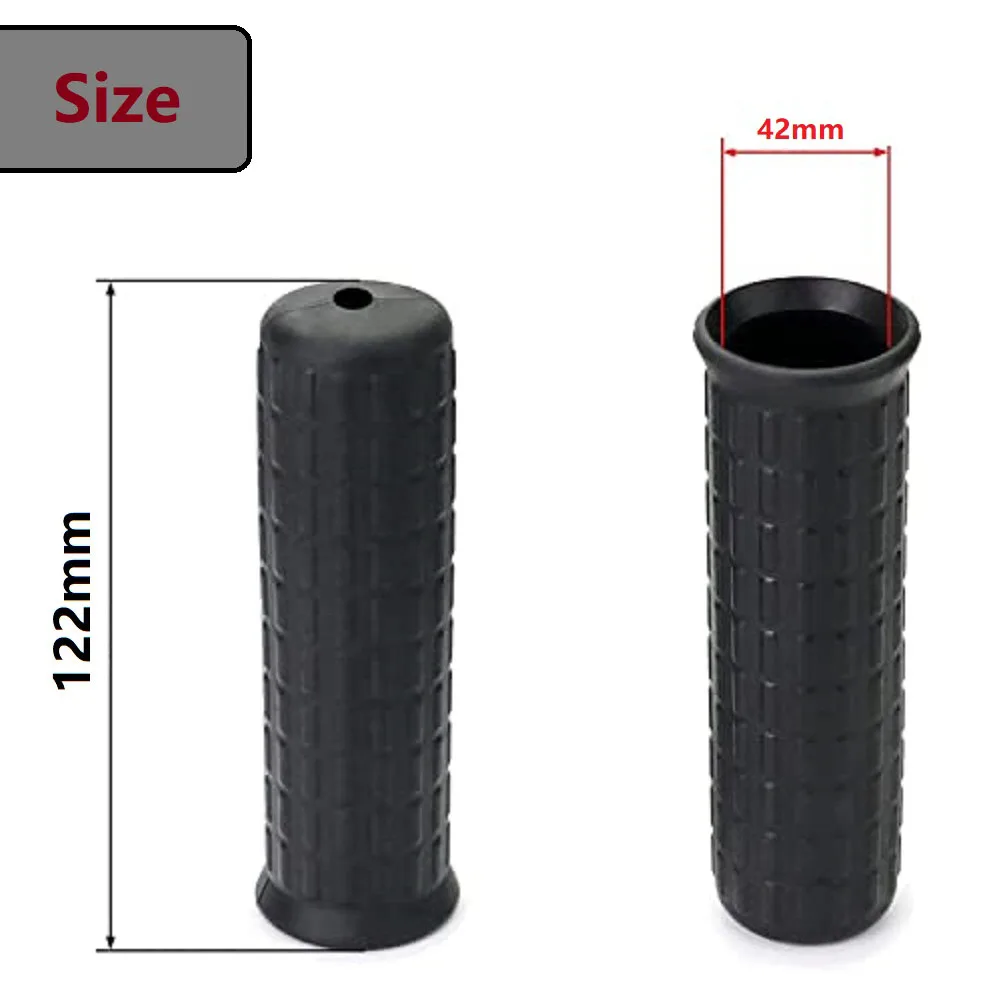 2Pcs Wheelbarrow Rubber Handles Round Tubes Black Replacement Handles 122x42mm Rubber Handle Cover Drum Trucks Hand Trucks Tools