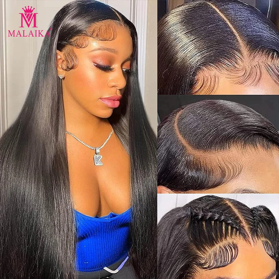 250 Density 42 48 Inches Straight Lace Front Human Wigs Hair 13x4 HD Lace Frontal Wig Pre Plucked Remy Hair For Black Women