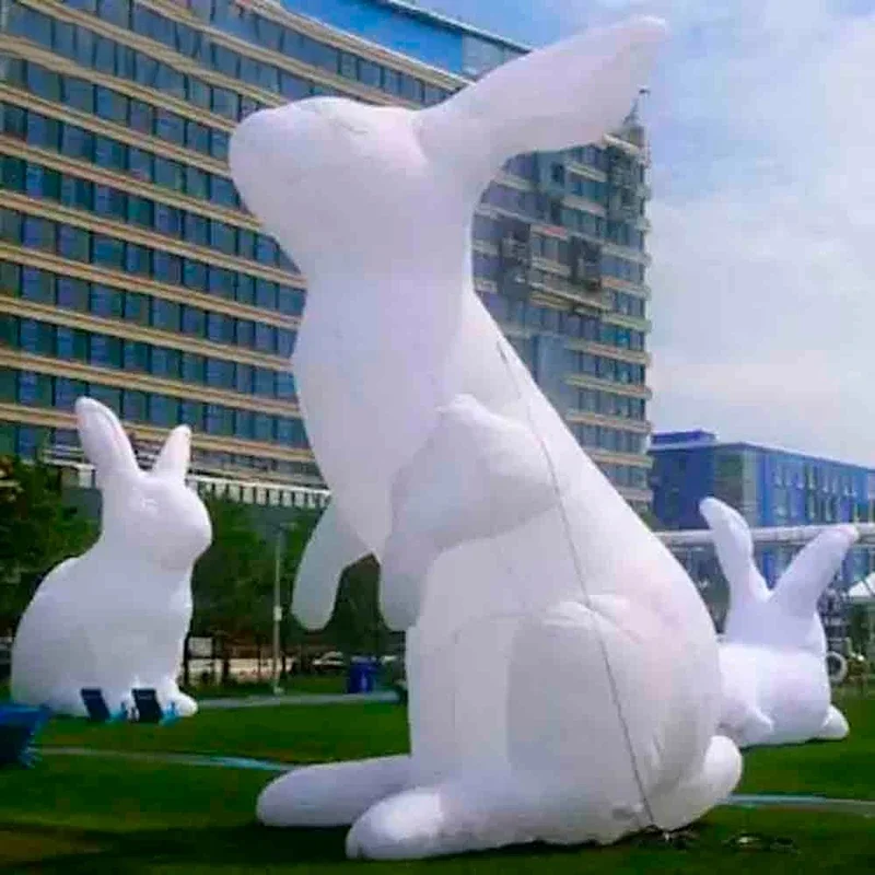 

Giant White Inflatable rabbit with LED light Bunny Model Easter Bunny Large Event Decoration with Animals Cartoon Attractive