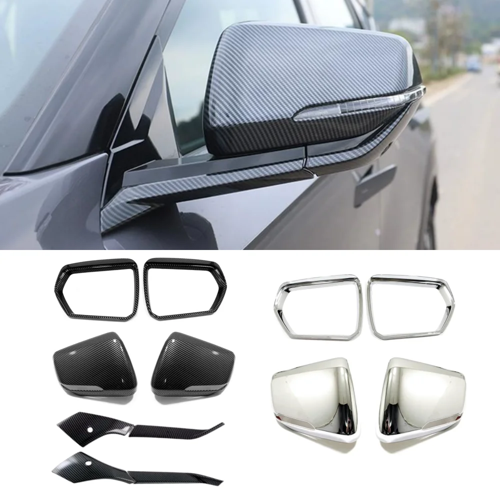 

For GAC EMKOO 2023-2024 Car Rearview Mirror Protective Cover Horn Reverse Mirror Shell Cover Carbon Fiber Pattern Accessories