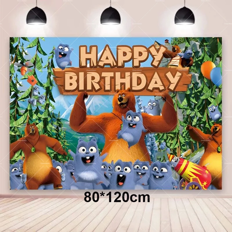 Grizzy And The Lemmings زينة حفلة عيد الميلاد 32 بوصة احباط بالونات خلفية كعكة القبعات العالية لوازم استحمام الطفل الاطفال اللعب