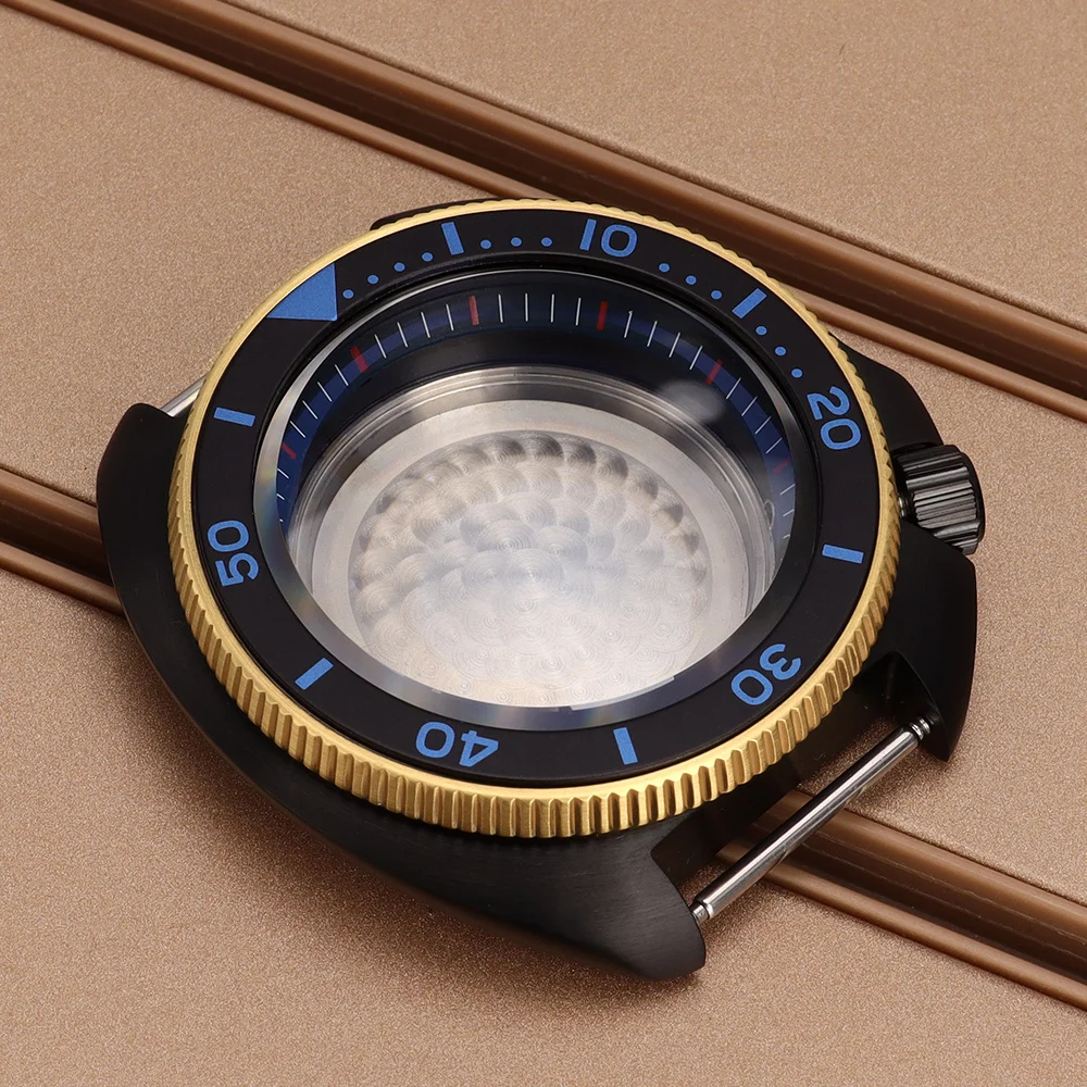 44mm 10ATM Watch Case Steel Dive SKX 6105 Sapphire With Chapter Ring For Mod Turtle Abalone NH34 NH35 NH36 NH38 4R36 28.5mm Dial
