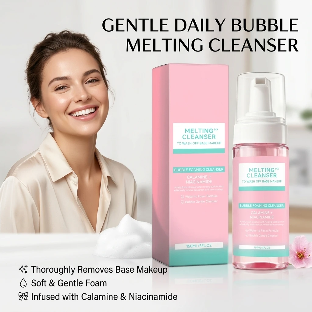 Bubble Face Wash Hydrating Remove Daily Dirt & Light Base Makeup Deep Clean Pores Soothing Skin Gentle Foaming Facial Cleanser