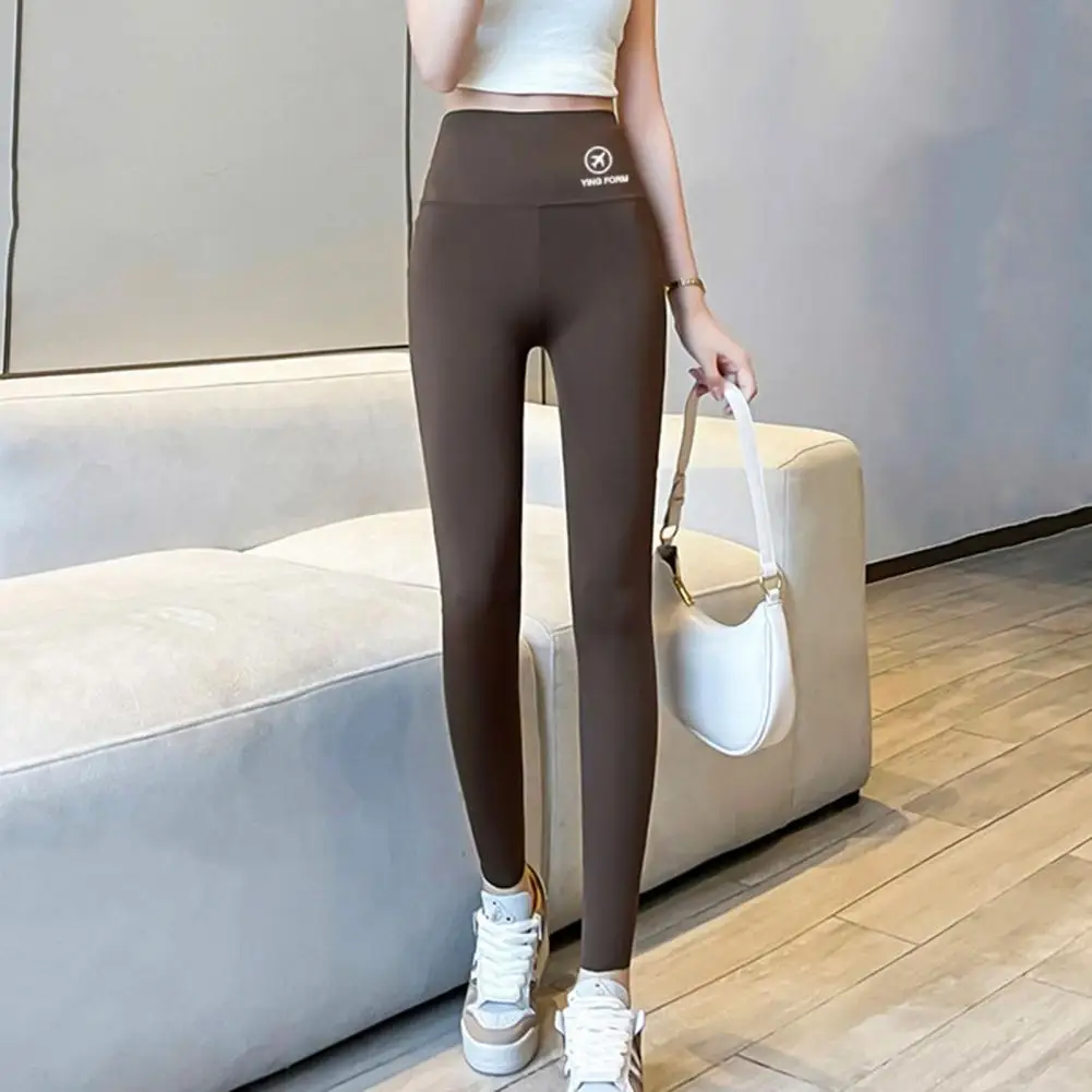 Pantaloni da squalo da donna indossano primavera autunno inverno sottili collant da yoga a vita alta con sollevamento della pancia e piedi piccoli leggings neri