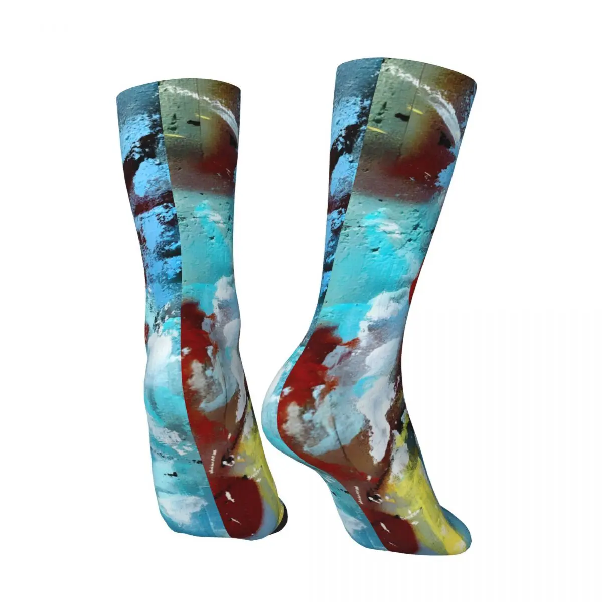 Crazy compression Wall Abstract Urban Mural Sock for Men Harajuku Quality Pattern Crew Sock Casual