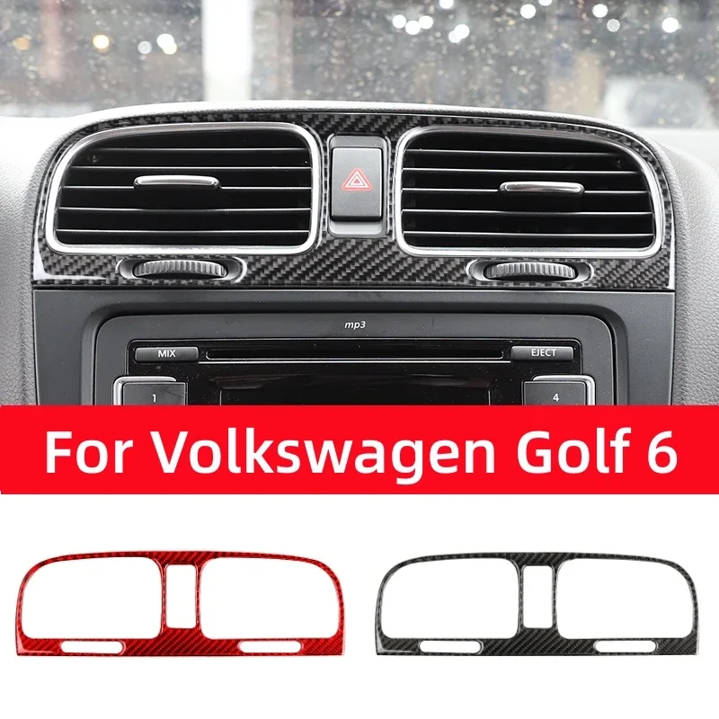 

For Volkswagen Golf 6 Gti R MK6 2008-2012 Carbon Fiber Interior Middle Air Vent Frame Decoration Stickers Trim Car Accessories