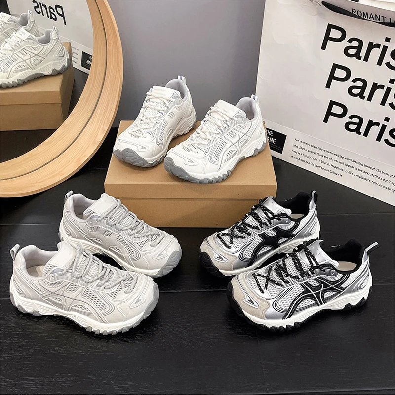 2026 Summer New Style Mesh Breathable Casual Women's Shoes Lightweight Comfortable Dad Shoes Fashionable Versatile Sports Shoes
