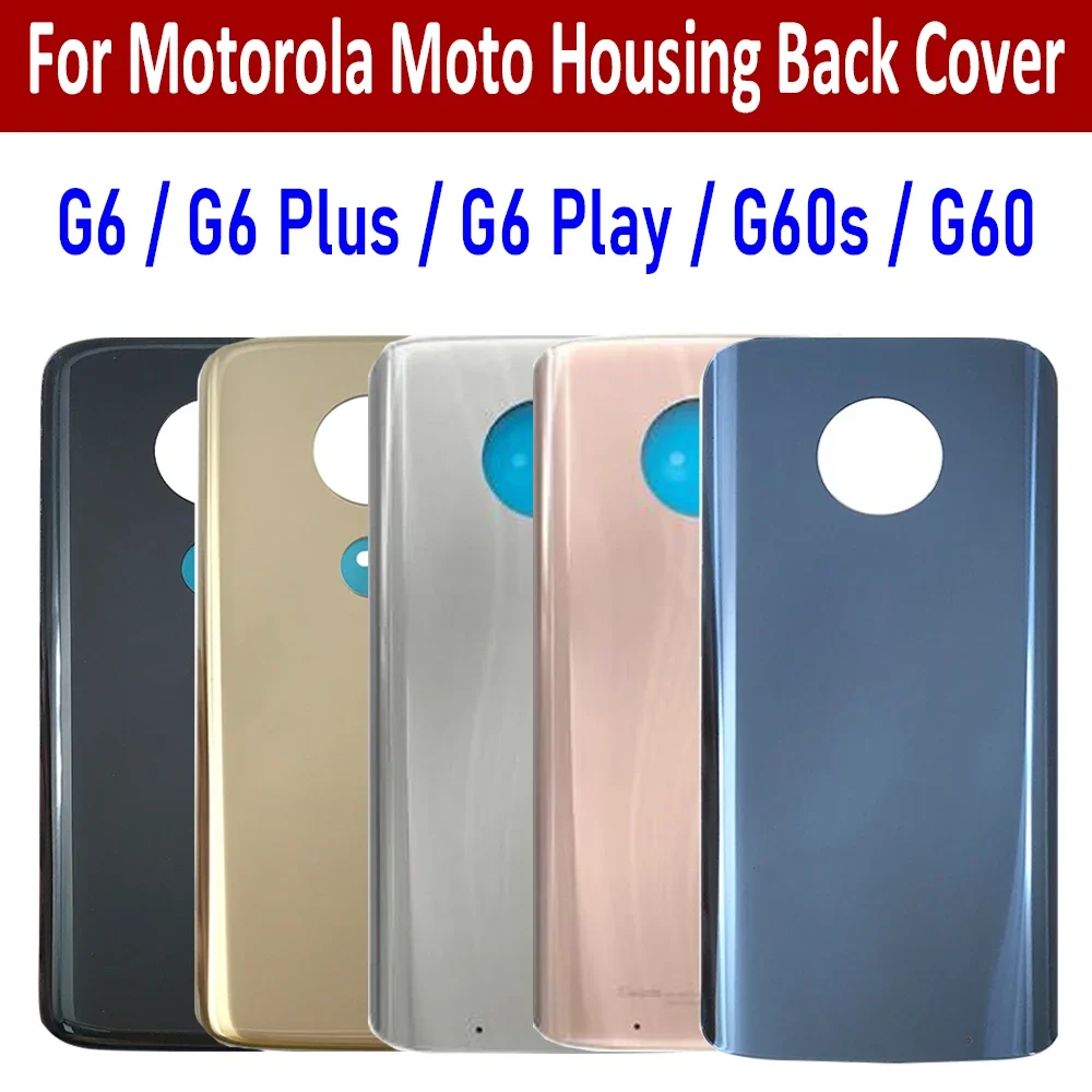 NEW Back Battery Cover Housing Battery back cover With sticker Adhesive glue tape For Motorola Moto G6 Play G6 Play G60 / G60s