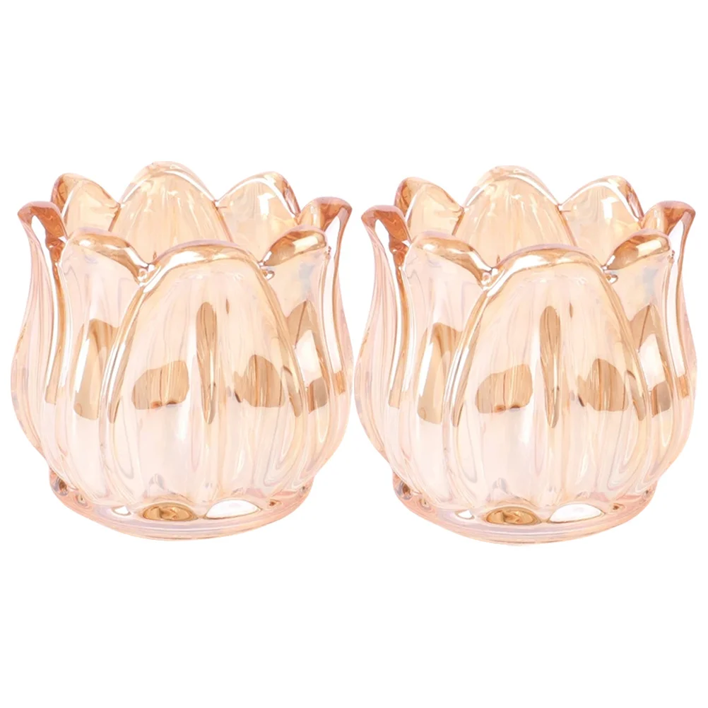 2 قطعة حامل زجاجي أنيق شمعدان مستدق قوي لتزيين المكاتب المنزلية حامل زهور زجاجية