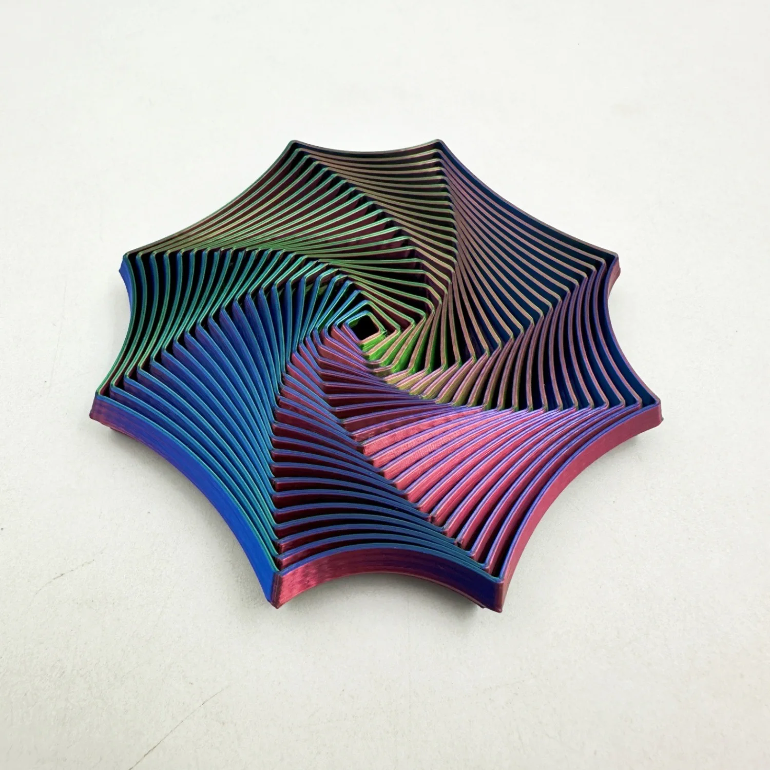 3D Printed Fidget Toy Visual Illusion Octagonal Whirling Spiral Ornaments Stress Relief Desk Toy For Adult Autism Sensory Toys