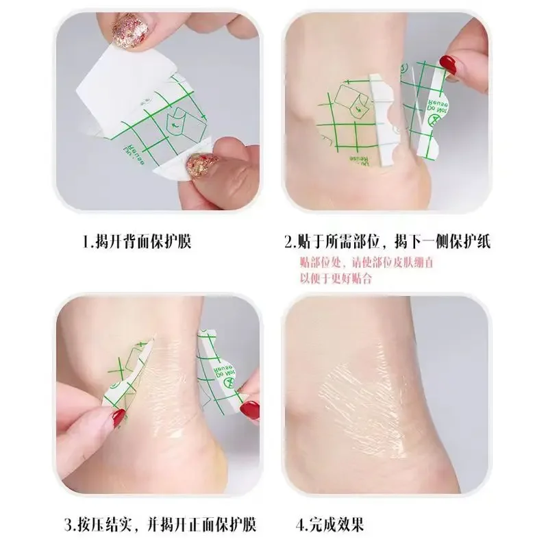 20Pcs Women Transparent Invisible Heel Protector Foot Care Sole Sticker Waterproof Patch Anti Blister Friction Foot Care Peds