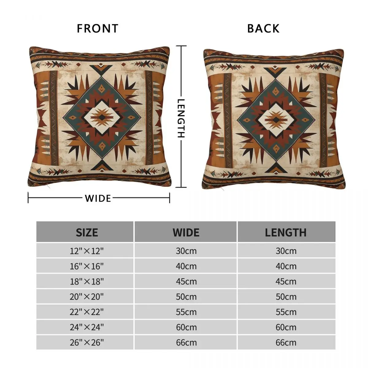 Southwest Kilim Navajo Square Pillowcase Polyester Linen Velvet Pattern Zip Decorative Pillow Case Car Cushion Case 18