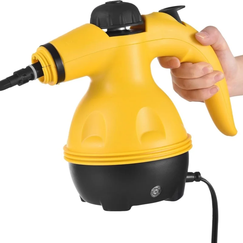 Limpiador de vapor eléctrico de alta temperatura, 1000W, esterilización, eliminación de ácaros, vaporizador de mano para eliminar manchas con 9 accesorios