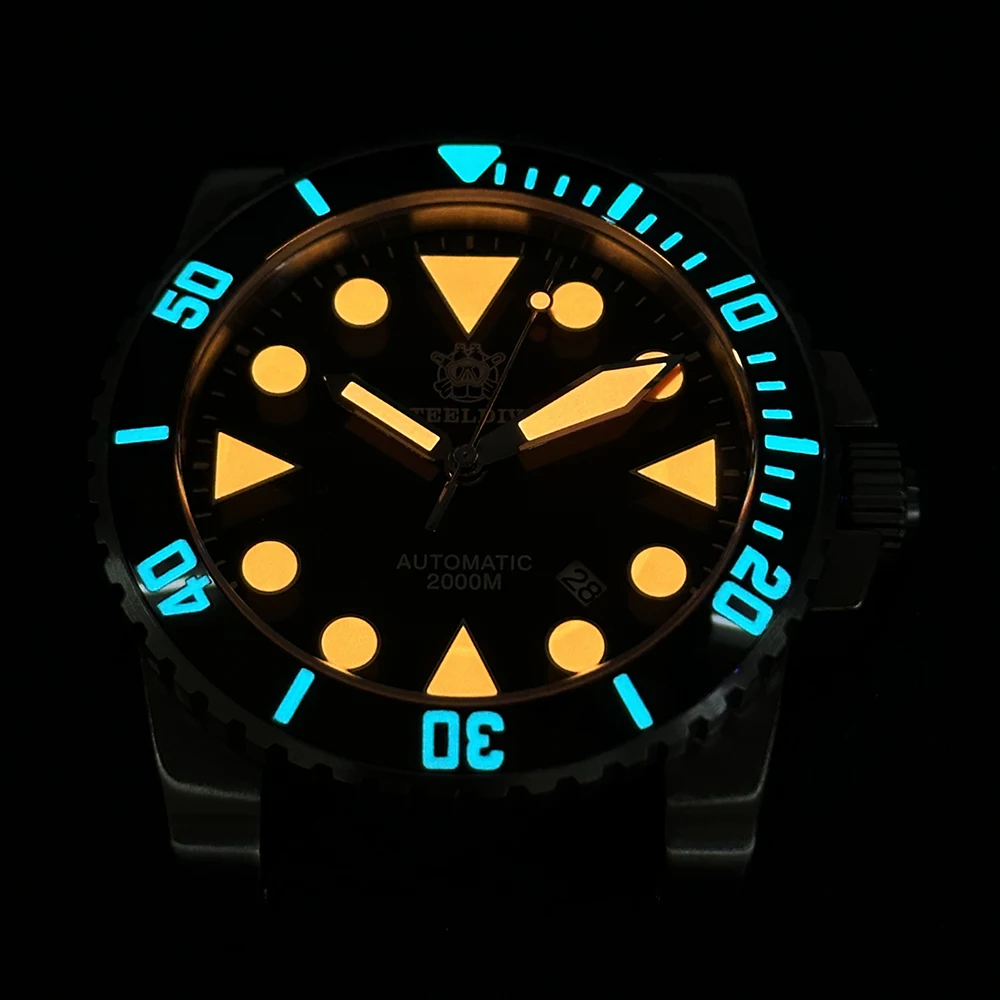 STEELDIVE Official SD1987 Super Lumimous 46.5MM Case Ceramic Bezel Sapphire Glass 2000M Waterproof NH35 Automatic Dive Watches