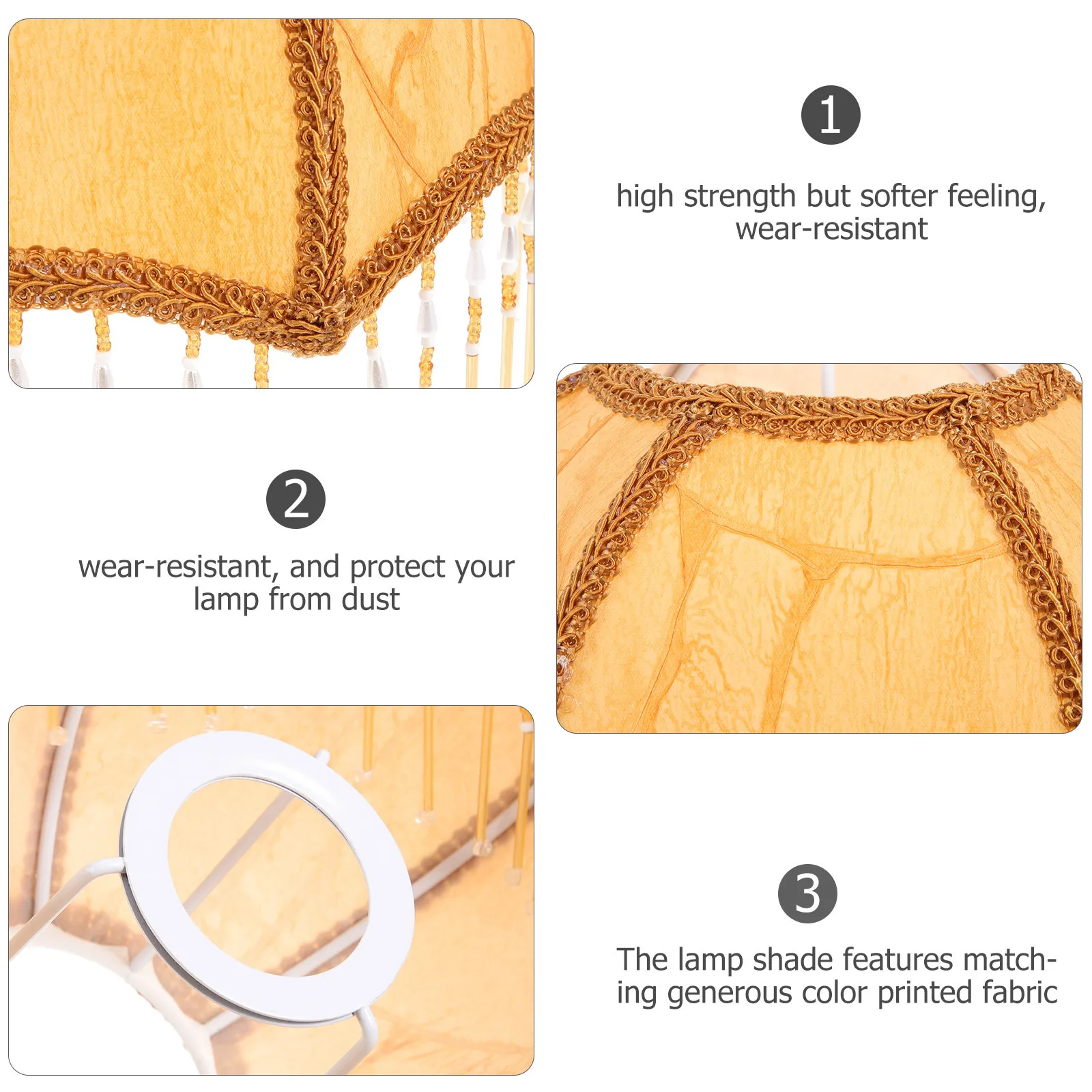 مظلة على شكل عاكس الضوء الحديد القماش الجدول غطاء مصباح الملكي الإسكالوب جرس شرابة هامش ديكور للمنزل فندق #5