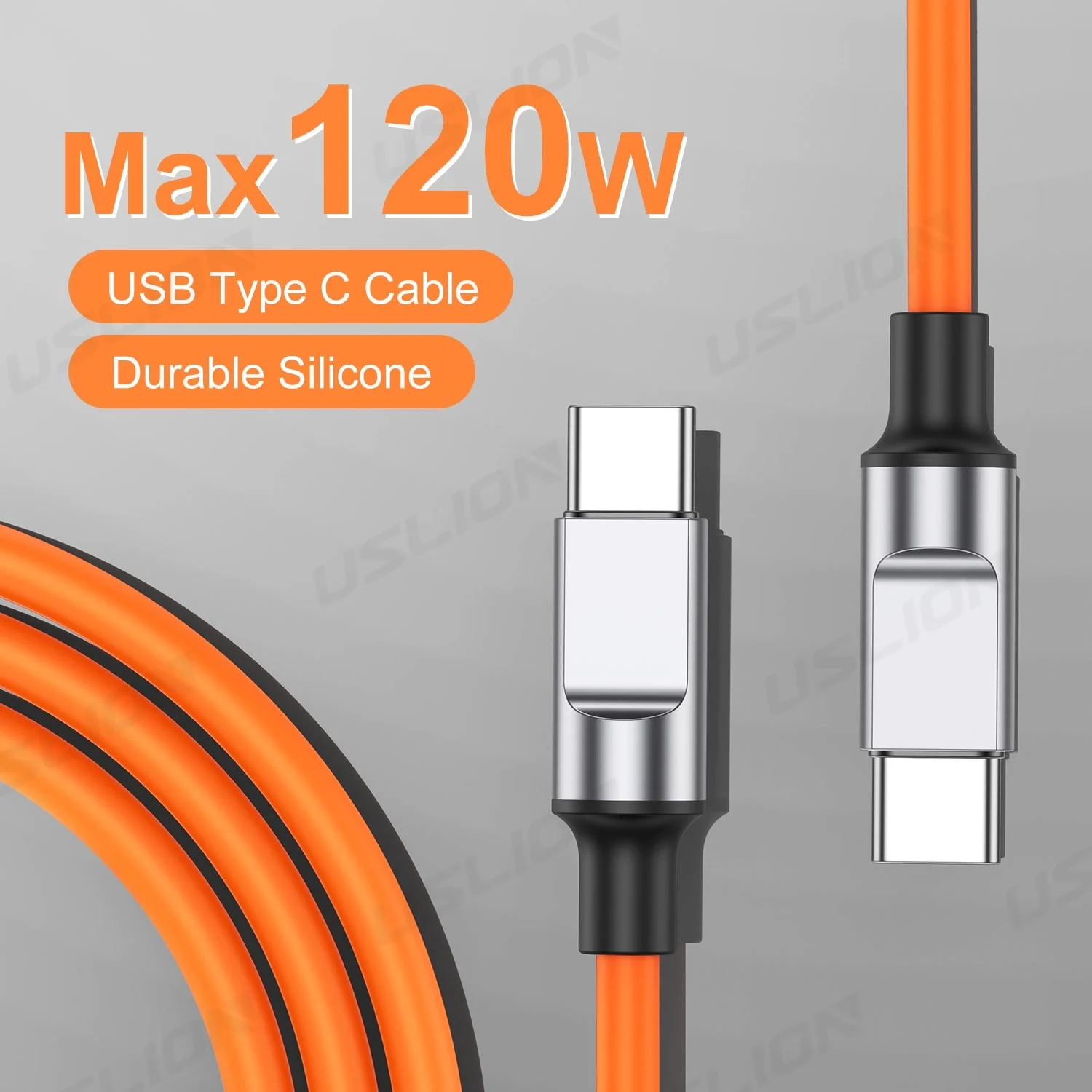 120W USB Type C Fast Charging Cable Liquid Silicone Data Cord for Huawei P30 P20 Xiaomi 14 POCO X6 Oneplus 12 Redmi 13 VIVO