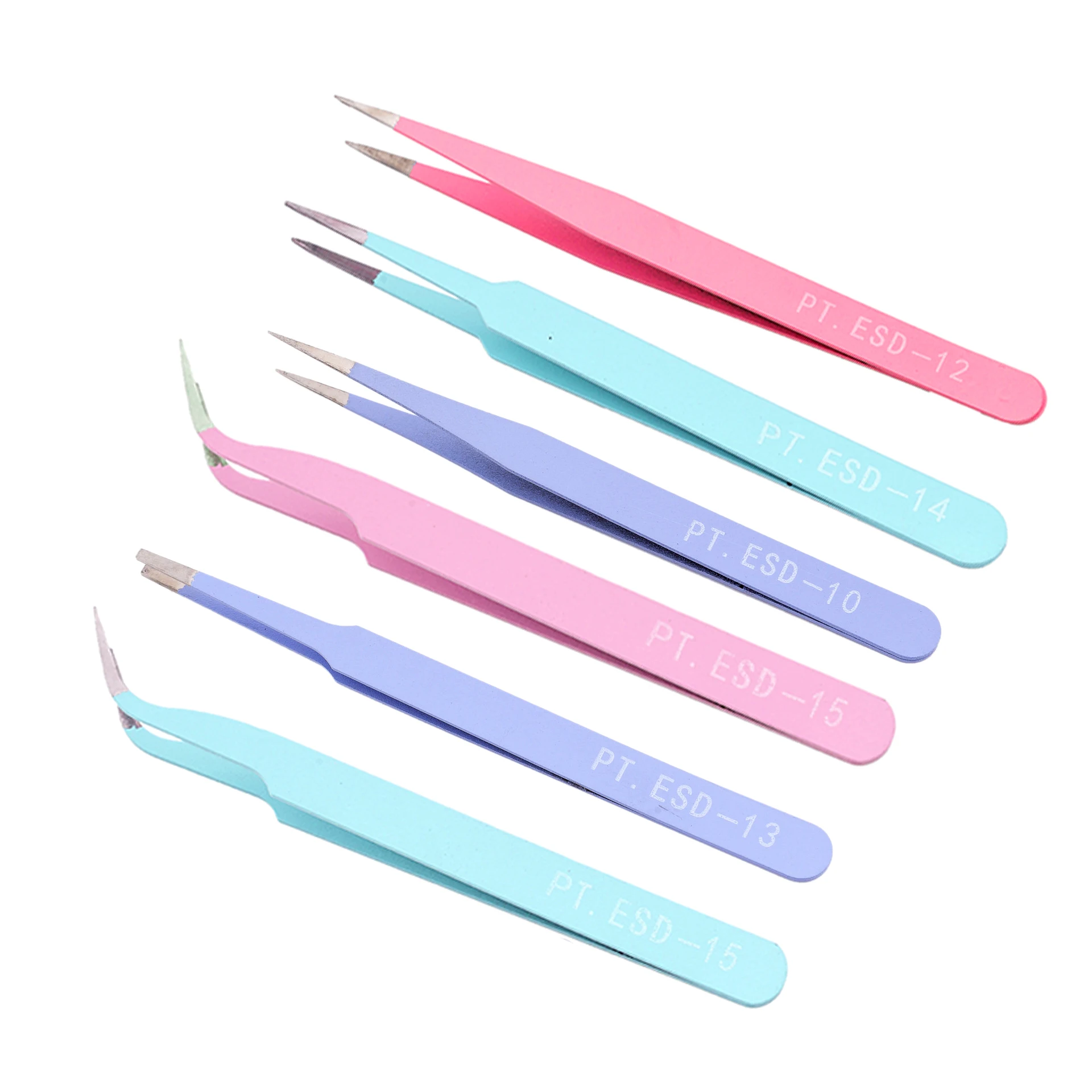 1pcs Anti-Static Excellent Quality Tweezers Bend Long nose Cross Tweezers For intersperse Beads Jewerly Tools Sewing Accessories