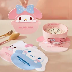 Sanrio-almohadilla de aislamiento Kawaii Hello Kitty para niños, mantel de silicona impermeable a prueba de aceite, My Cinnamoroll Melody, dibujos animados creativos