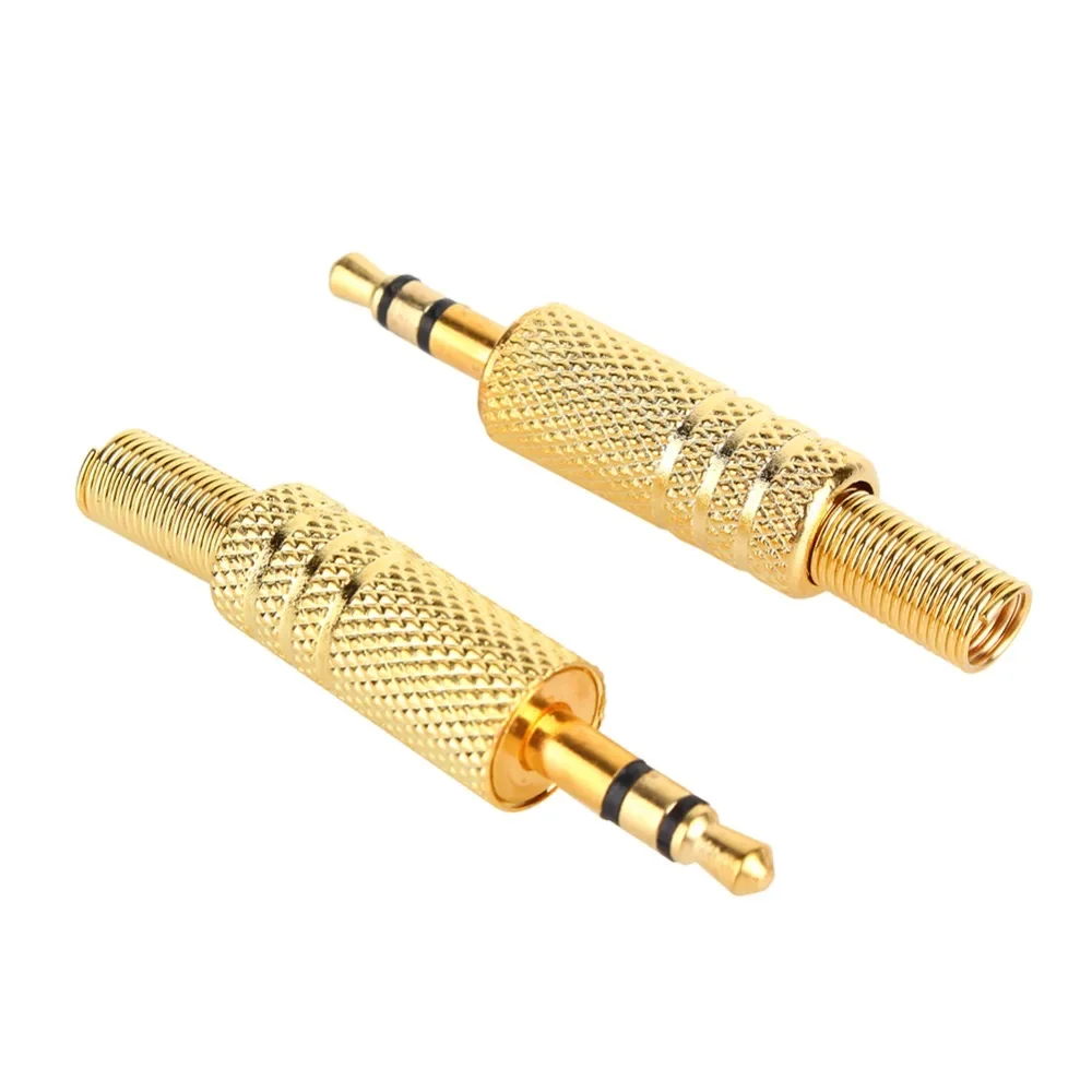 ESCAM 1/10Pcs/lot 3.5mm 1/8" Stereo Male Audio TRS Gold Plated Jack Plug Adapter Connector