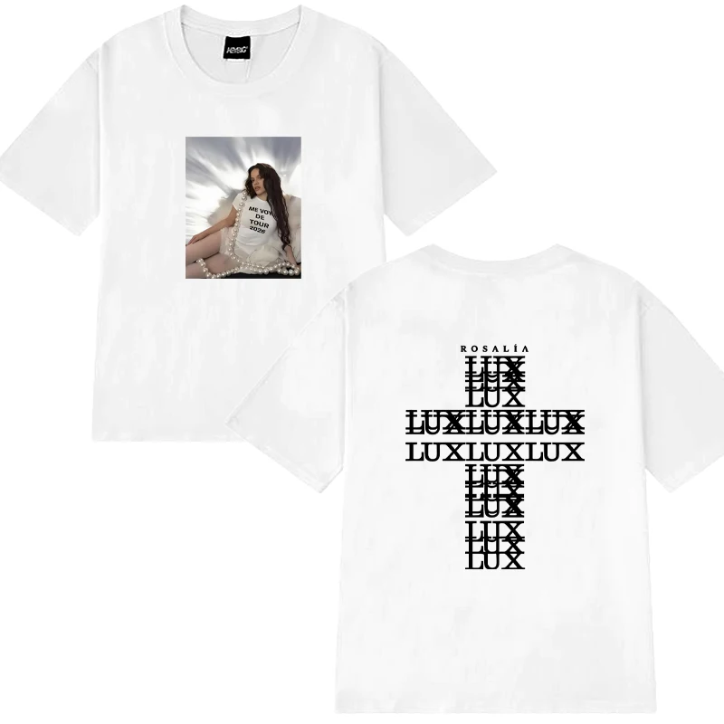 Summer 2026 Singer Rosalia Lux Me Vov De Tour T Shirt Men Women Fashion Casual 100% Cotton Short Sleeve T-shirts Streetwear Tops