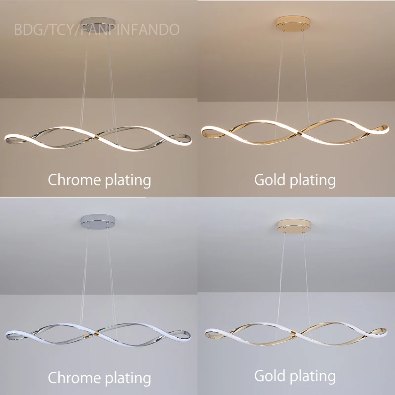 Modern LED Chandelier para mesa de jantar, pendurado luz, LED pingente, cozinha teto pendurado lâmpadas, Alexa controle remoto