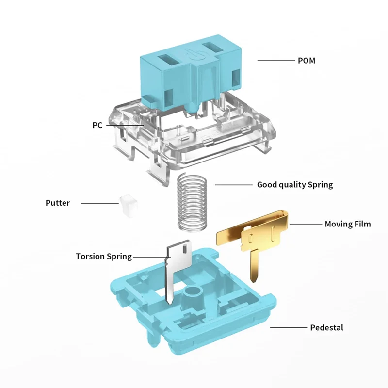 70 unidades Kailh PG1350 Choc V1 interruptores de teclado de baixo perfil 47Gf Clicky Robin interruptores de teclado para teclado mecânico-ABIU