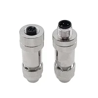 Conector de Sensor M12 de Metal, resistente al agua, protección de señal recta, tornillo macho y hembra, enchufe roscado 4 5 8 pines tipo A