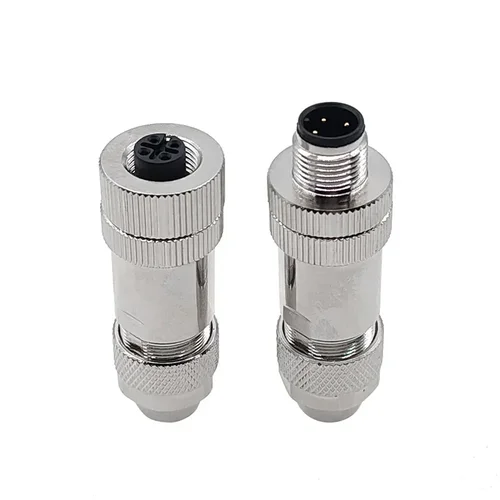 Conector de Sensor M12 de Metal, resistente al agua, protección de señal recta, tornillo macho y hembra, enchufe roscado 4 5 8 pines tipo A
