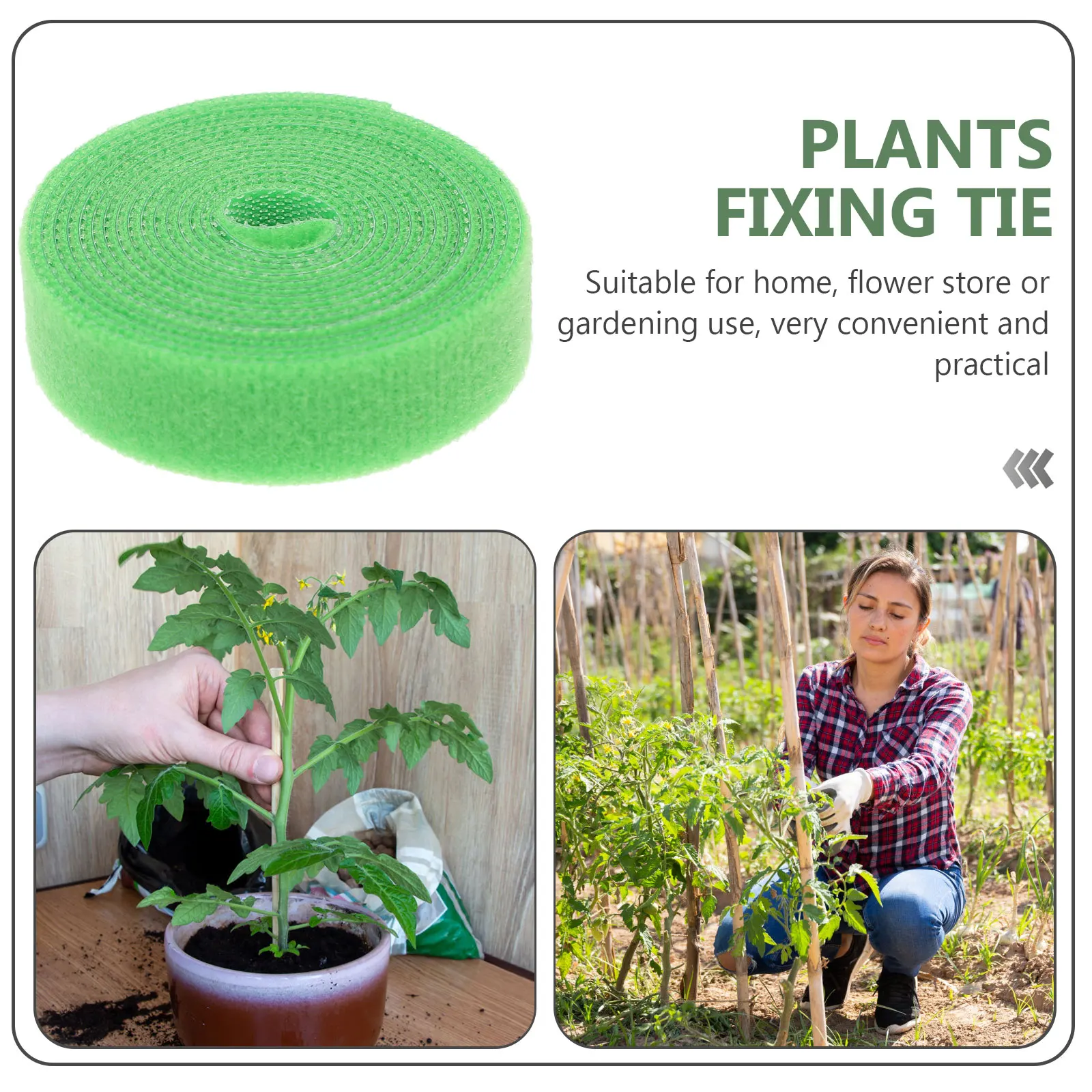 

4pcs 4 Rolls 150x1.5cm Green Plant Ties Garden Fixing Tape for Climbing Plants Vines Branches Straps Reusable Nylon Gardening