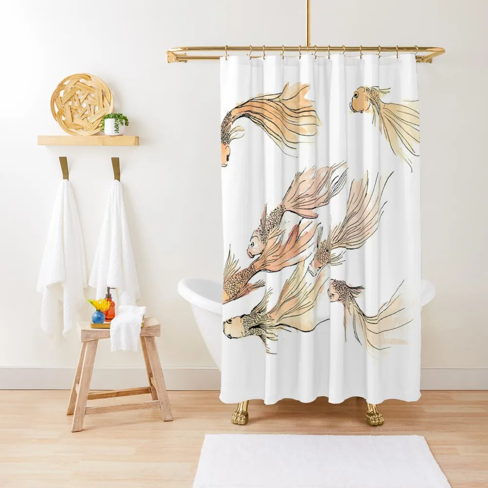 

Fish watercolor 1 Shower Curtain Shower Waterproof Shower Bathroom Waterproof And Anti-Mold For Bathrooms Curtain