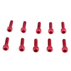 10pcs M6 x 20mm Pitch Alloy Steel Socket Head Screws Red