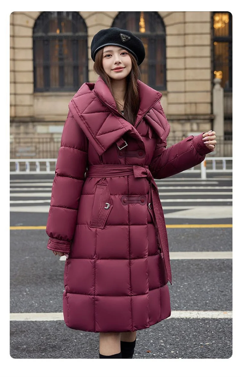 Damska kurtka bawełniana wyszczuplająca talię, nowa, ekskluzywna kurtka bawełniana na zimę 2025, pogrubiona i ciepła modna kurtka bawełniana.
