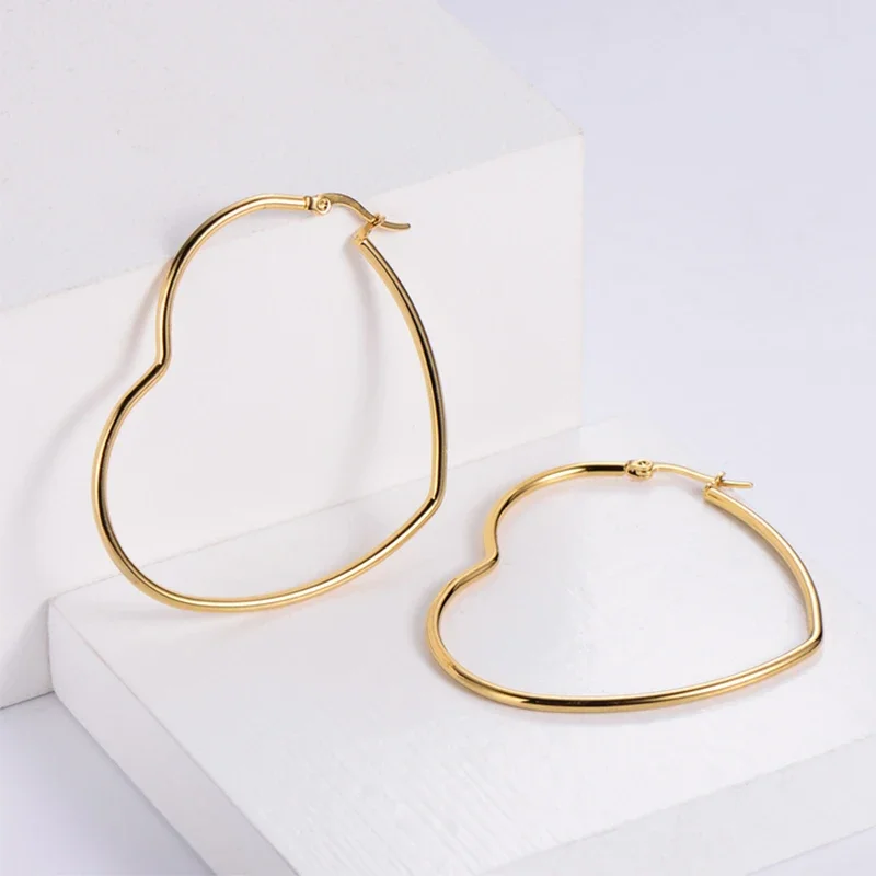 High Quality hoop Stainless Steel Earrings for Women Men Trendy Elegant Gold Rainbow Color Earrings Gifts