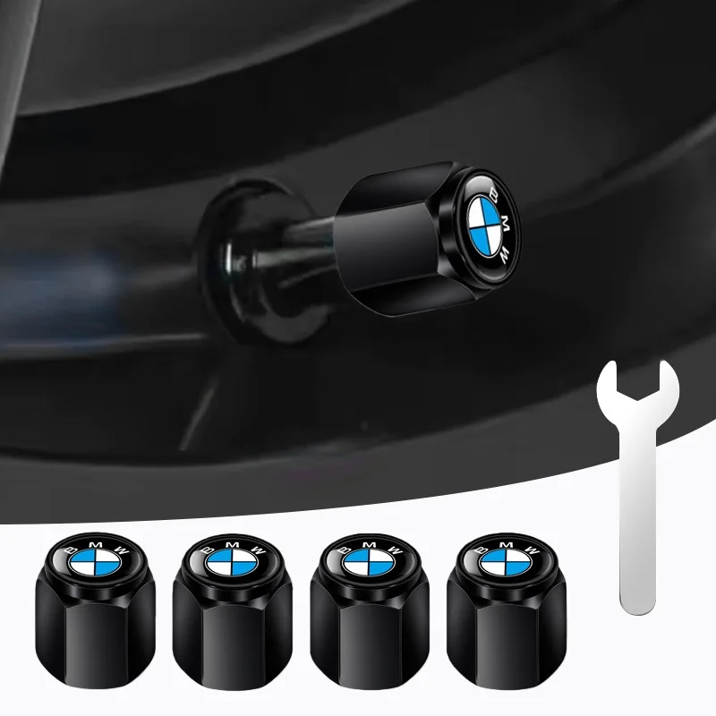 3D-Aluminiumlegierung Radventilkappen Staubdichte Abdeckung mit Werkzeug für BMW M Emblem X1 X3 X5 X6 X7 E46 E90 E60 E34 E53 E87 G30