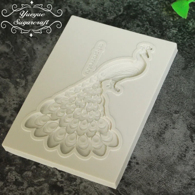 Yueyue Sugarcraft Peacock Silicone mold fondant mold cake decorating tools chocolate gumpaste mold