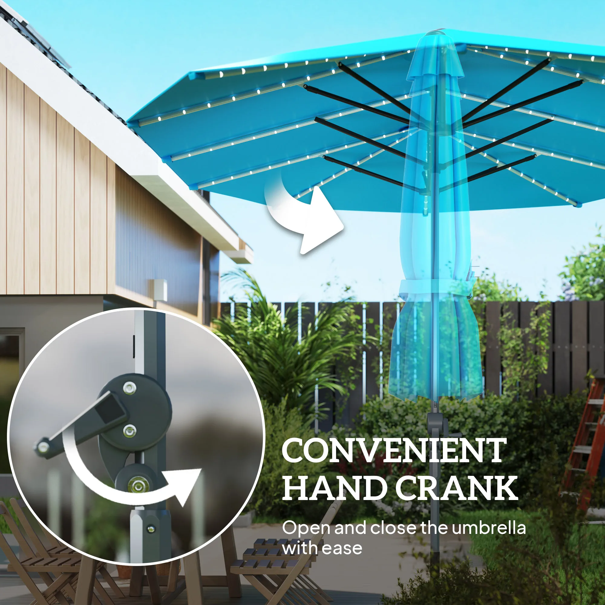 4,5 m Blauer Outdoor-Terrassen – Outdoor Furniture Umbrella Bewertung und Preis