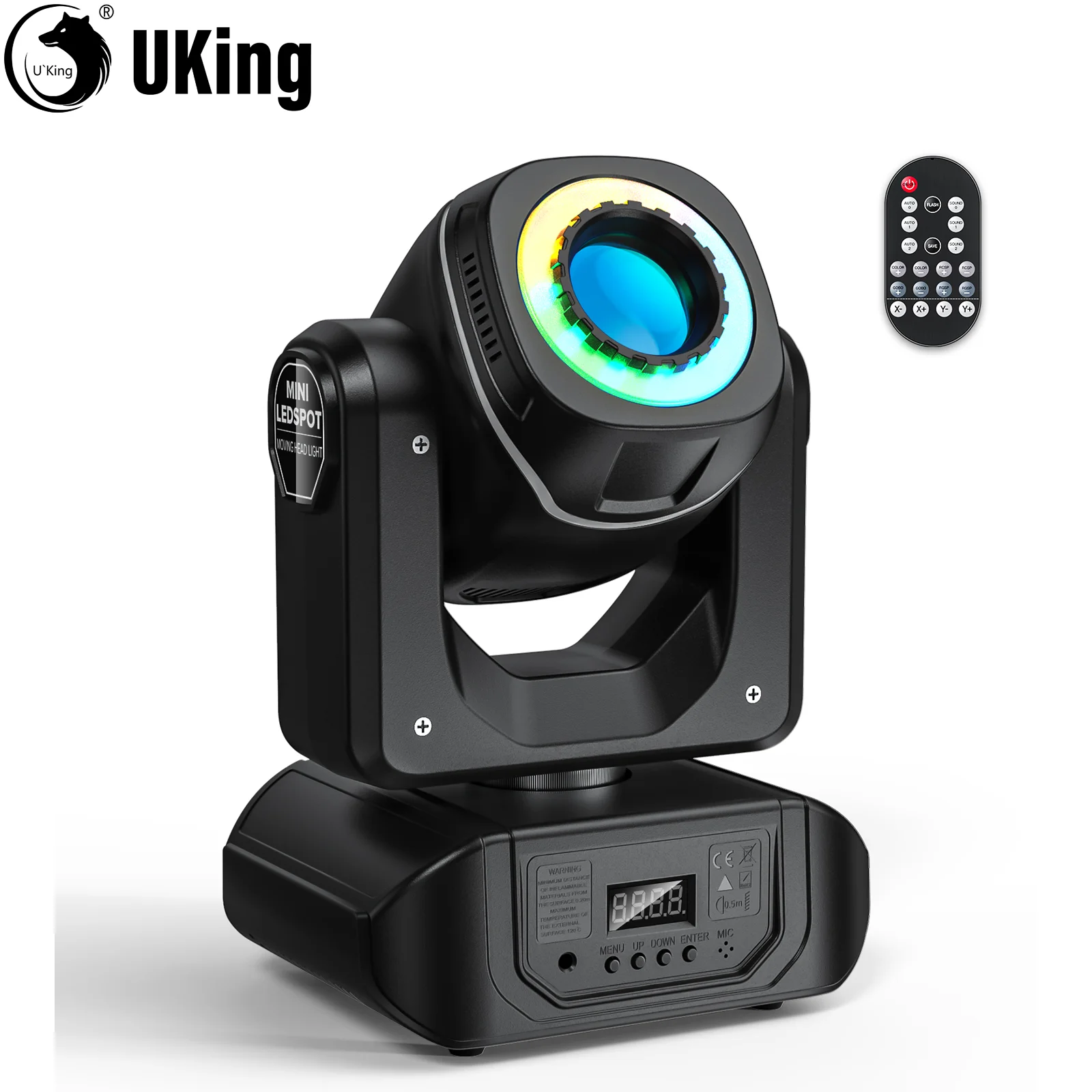 U'King Spot Moving Head Light RGBW LED 7Gobos 8Colors Stage Lights DMX512 Spotlight For Party Wedding DJ Disco Church Bar KTV