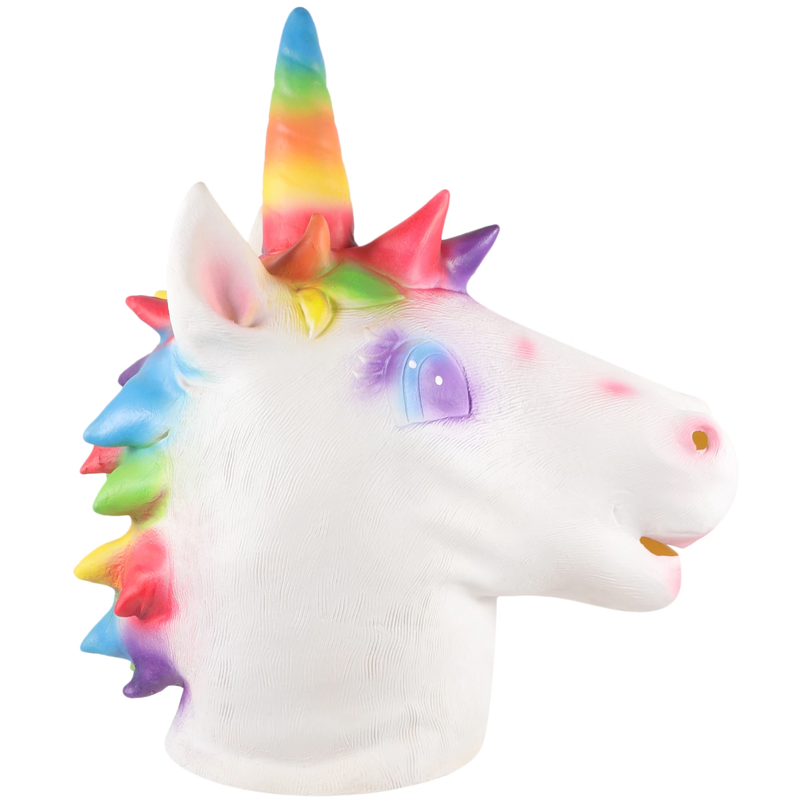 

Creative Unicorn Mask Full Latex Head Cover for Party Dress Up Costume Role Play Adult Festival Novelty Decorative Accessory