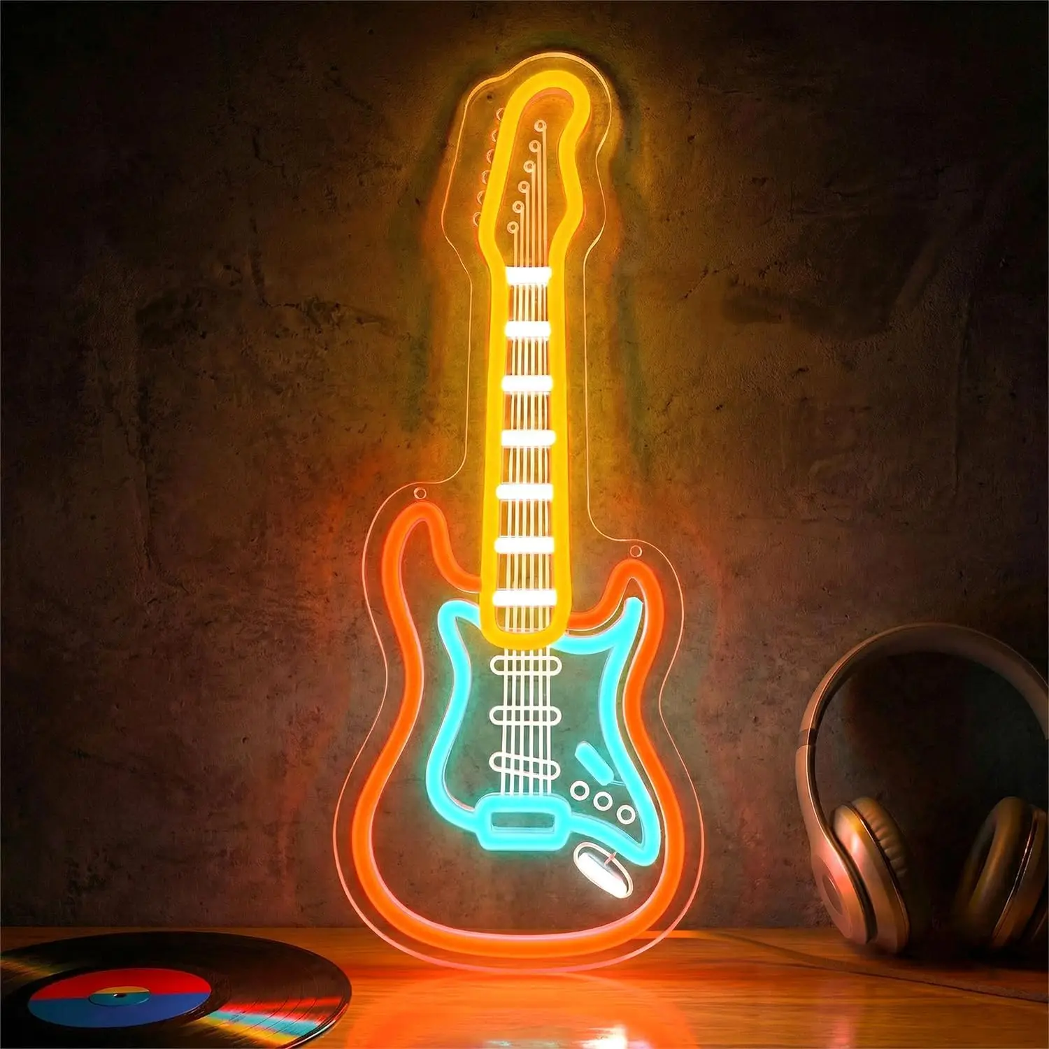 Guitar Neon Sign USB LED Wall Light Rock Music Theme Night Lamp Bar Studio Game Room Wall Decor Musician Birthday Art Gift