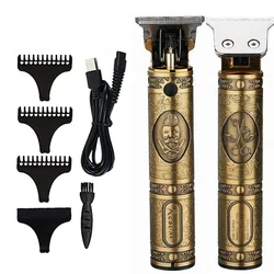 RESUXI-JM-700A 700AL 740 de acero inoxidable para hombre, afeitadora de barba con hoja en T, recargable, cabeza baldeada, la mejor máquina de corte de pelo