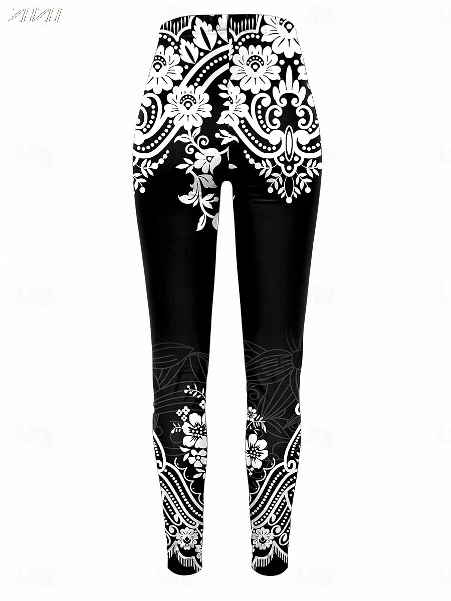 طماق المرأة نمط العرقية يطبع السراويل في الهواء الطلق البوليستر دنة تمتد مرونة الخصر ، التحكم في الخريف الشتاء الشارع الشهير #2