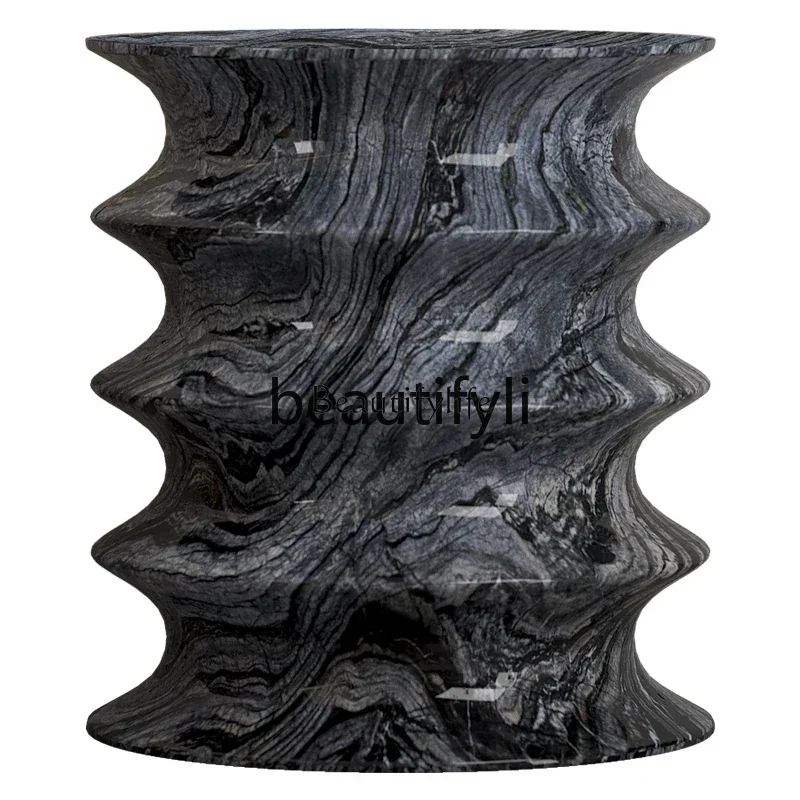 

Italian minimalist natural marble edge few round personality light luxury living room sofa corner few
