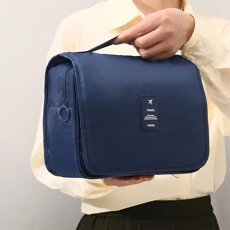 Hochwertige wasserdichte Reise-Kosmetiktasche für Damen – Hängende Toilettenartikel-Organizer-Tasche mit Haken, geräumiger Badezimmer-Waschbeutel & Nass-Trocken-Trennung – Detail 15