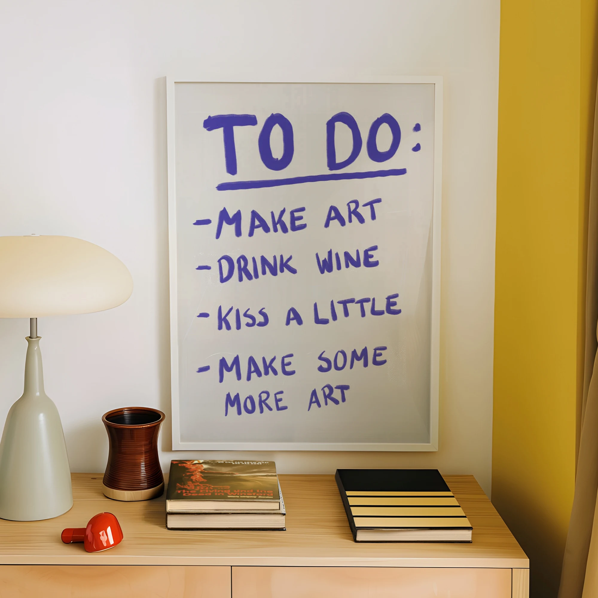 Modern,Minimalist Blue Creative To-Do List Wall Art Print Canvas Painting Poster Picture For Living Room,Bedroom Home Decor