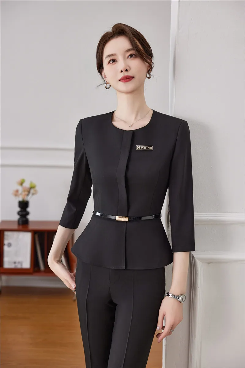 Women Professional Business Suits Pantsuits for Women Office Work Wear Blazers Femininos Elegant Career Interview Trousers Set