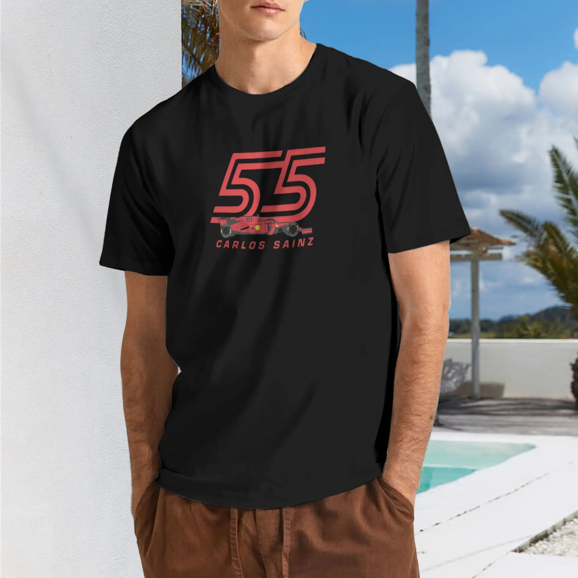 New 2025 yaer Carlos Sainz   Formula 1 Racing Number and Car  t shirt men sleeve shirt